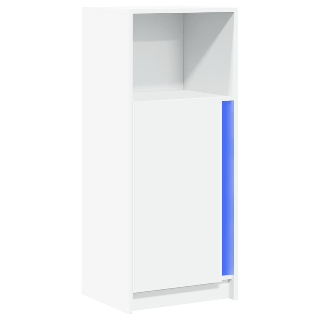 Fehér szerelt fa tálalószekrény LED-del 42,5 x 34 x 100 cm 3