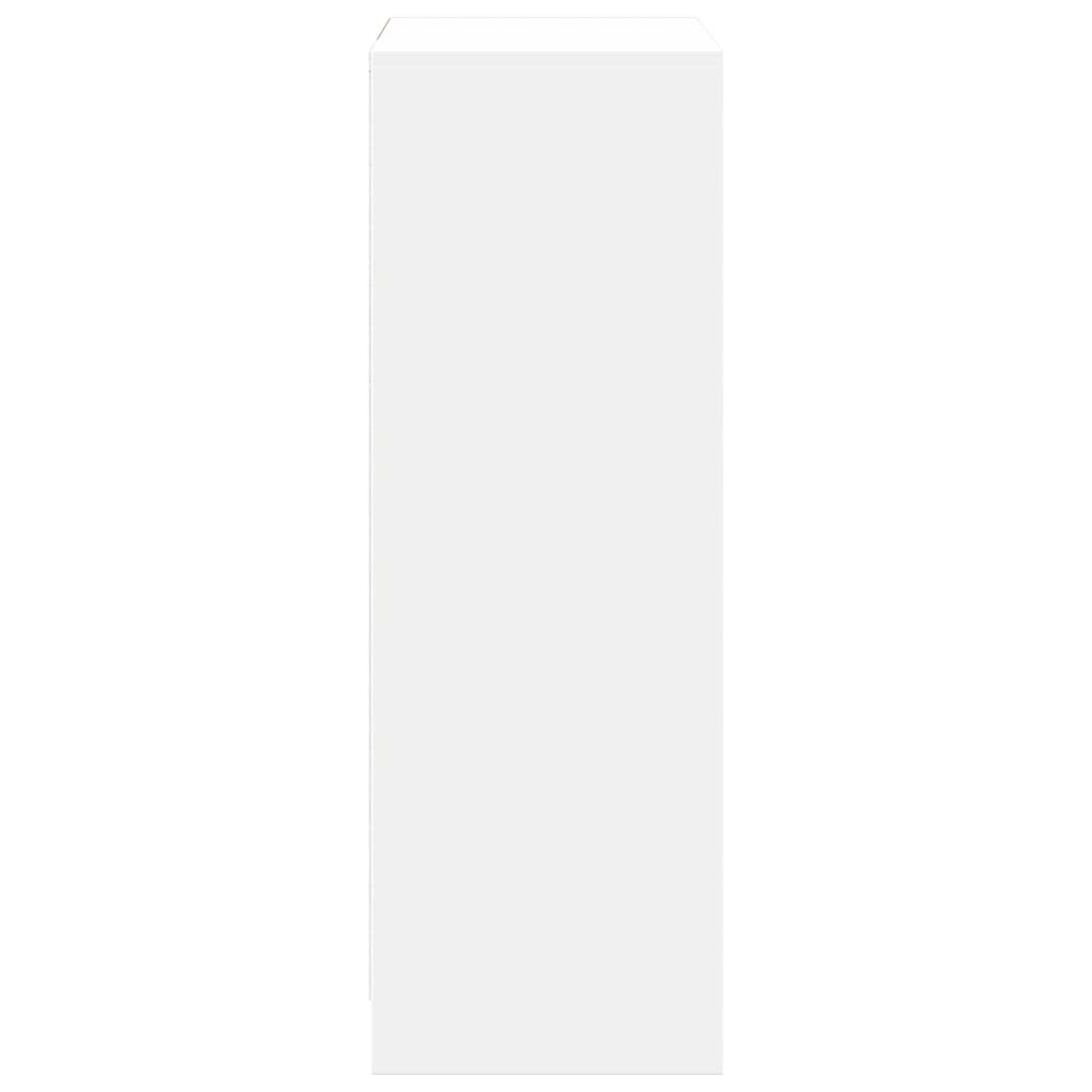 Fehér szerelt fa tálalószekrény LED-del 72 x 34 x 100 cm 8