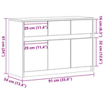 Barna tölgy színű szerelt fa LED-es TV-szekrény 91x34x61 cm 14