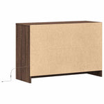 Barna tölgy színű szerelt fa LED-es TV-szekrény 91x34x61 cm 8