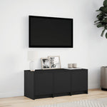 Fekete szerelt fa TV-szekrény LED-ekkel 97 x 34 x 50 cm 3