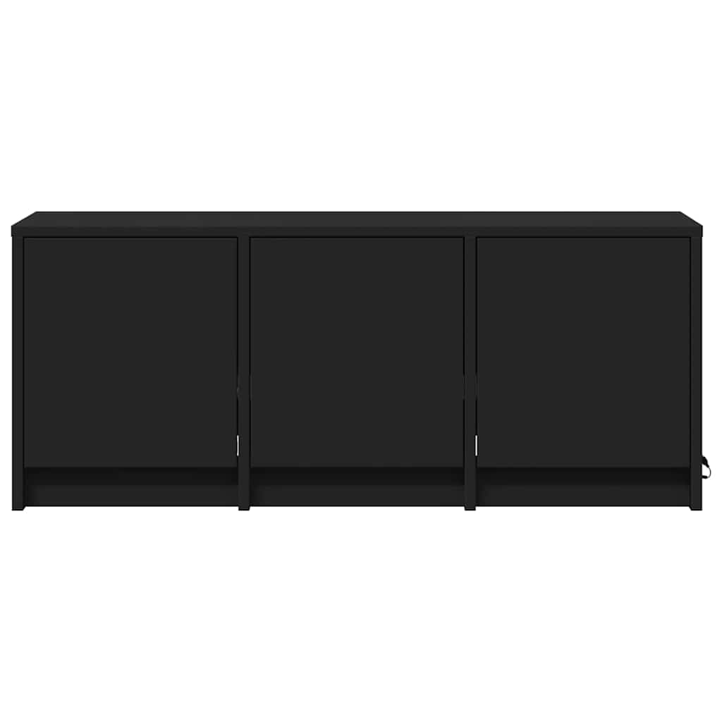 Fekete szerelt fa TV-szekrény LED-ekkel 97 x 34 x 50 cm 6