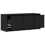 Fekete szerelt fa TV-szekrény LED-ekkel 97 x 34 x 50 cm 12