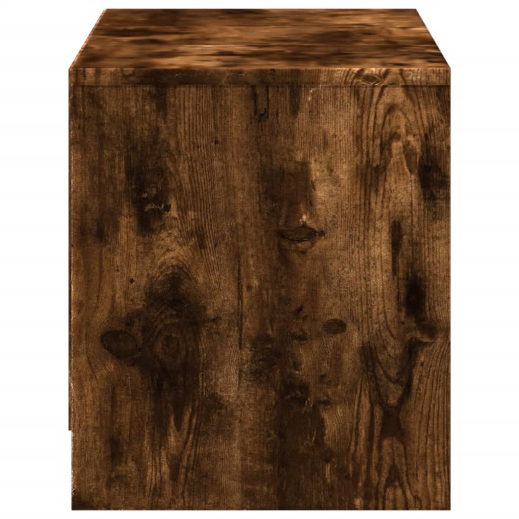 Füstös tölgy színű szerelt fa TV-szekrény LED-del 97x34x40 cm 8