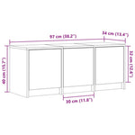 Barna tölgy színű szerelt fa TV-szekrény LED-del 97x34x40 cm 14
