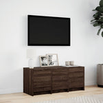 Barna tölgy színű szerelt fa TV-szekrény LED-del 97x34x40 cm 3