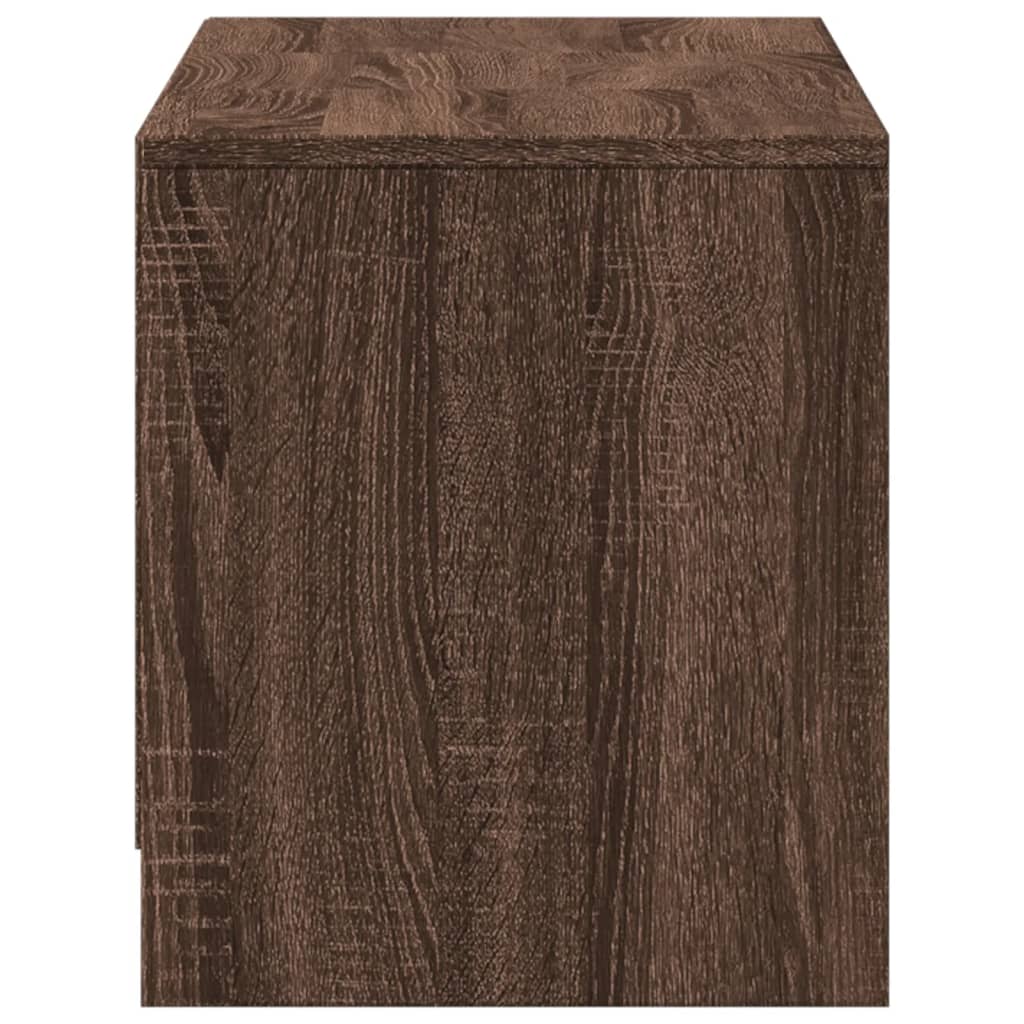 Barna tölgy színű szerelt fa TV-szekrény LED-del 97x34x40 cm 8