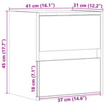 2 db füstös tölgy fali TV-szekrény LED-ekkel 41 x 31 x 45 cm 15