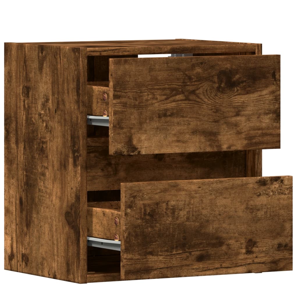 2 db füstös tölgy fali TV-szekrény LED-ekkel 41 x 31 x 45 cm 9