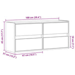 Sonoma tölgy színű fali TV-szekrény LED-ekkel 100x31x45 cm 15