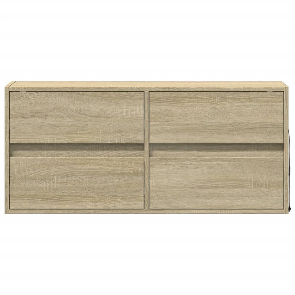 Sonoma tölgy színű fali TV-szekrény LED-ekkel 100x31x45 cm 6