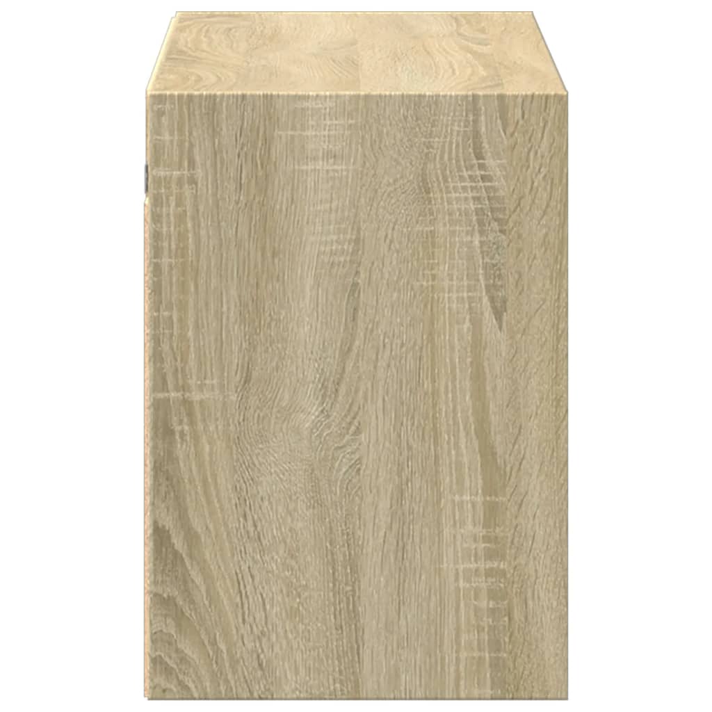 Sonoma tölgy színű fali TV-szekrény LED-ekkel 100x31x45 cm 7