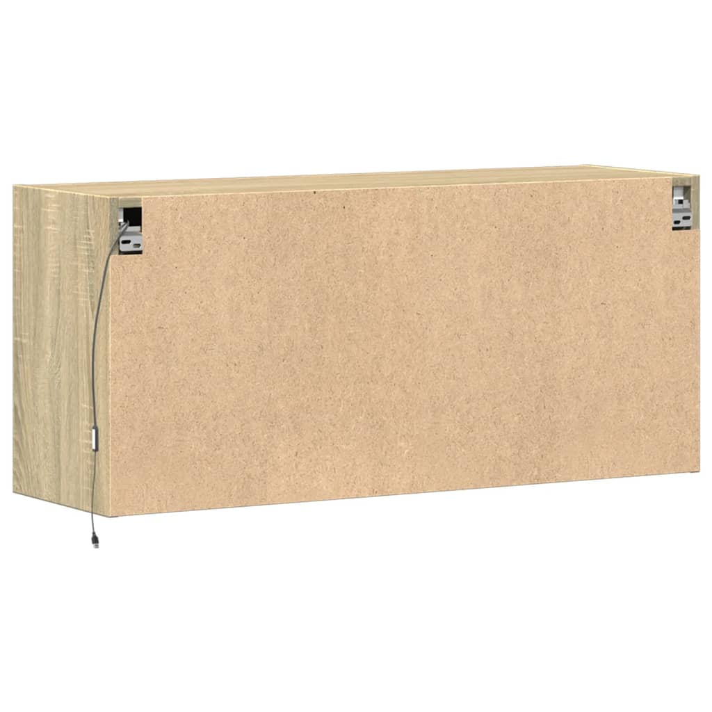 Sonoma tölgy színű fali TV-szekrény LED-ekkel 100x31x45 cm 8