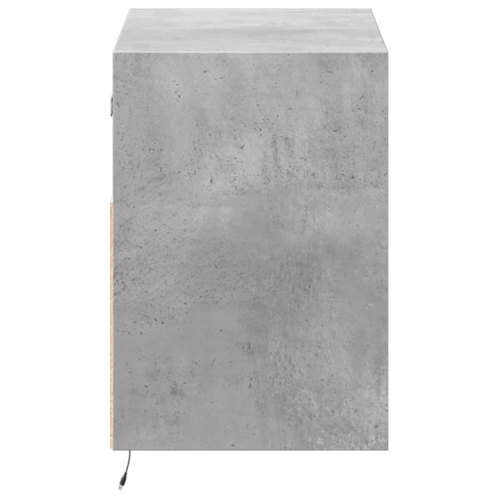 Betonszürke falra szerelhető TV-szekrény LED-del 80x31x45 cm 7