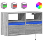 Szürke sonoma színű fali TV-szekrény LED-del 80 x 31 x 45 cm 2