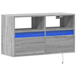 Szürke sonoma színű fali TV-szekrény LED-del 80 x 31 x 45 cm 3