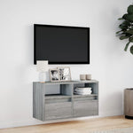 Szürke sonoma színű fali TV-szekrény LED-del 80 x 31 x 45 cm 4