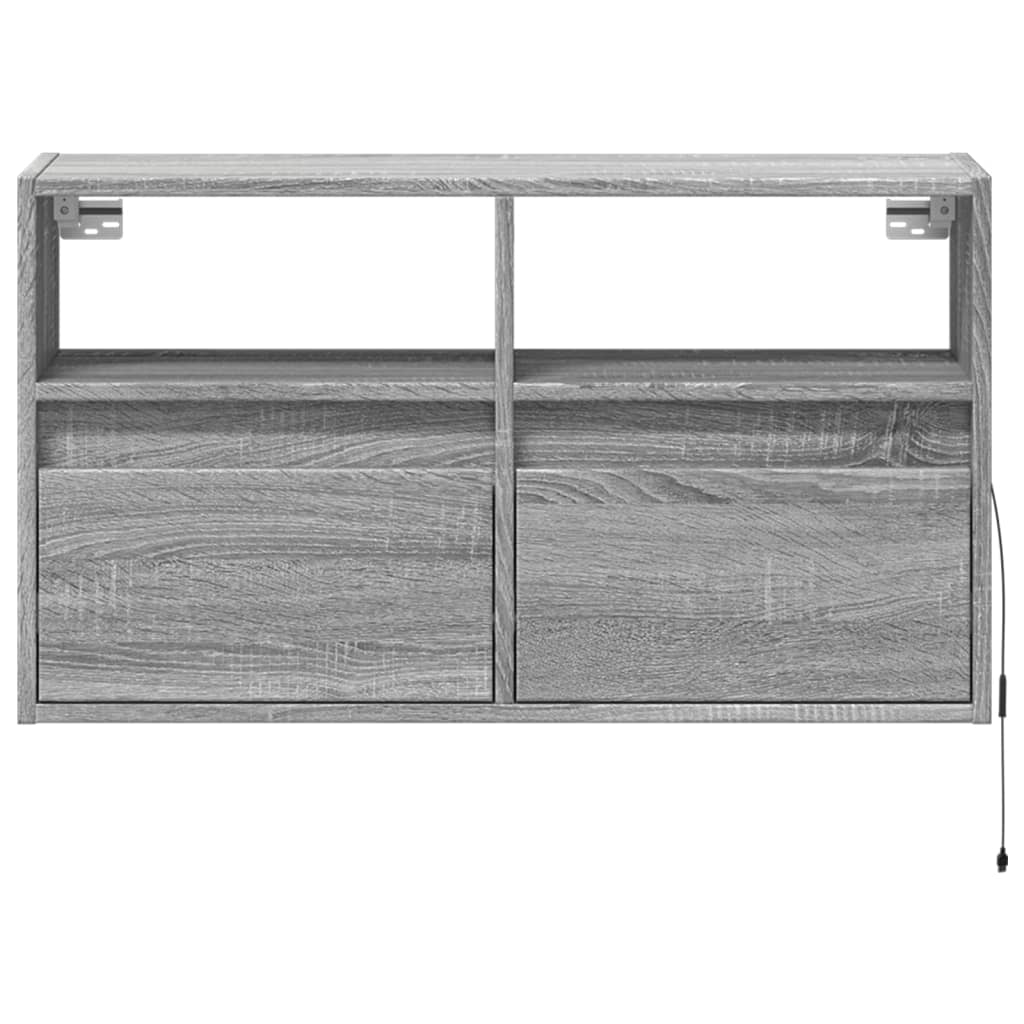 Szürke sonoma színű fali TV-szekrény LED-del 80 x 31 x 45 cm 6