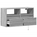 Szürke sonoma színű fali TV-szekrény LED-del 80 x 31 x 45 cm 9