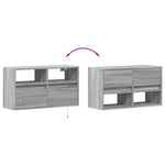 Szürke sonoma színű fali TV-szekrény LED-del 80 x 31 x 45 cm 10