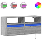 Szürke sonoma színű fali TV-szekrény LED-del 100x31x45 cm 2