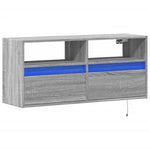 Szürke sonoma színű fali TV-szekrény LED-del 100x31x45 cm 3