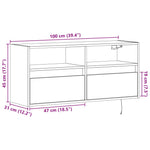 Szürke sonoma színű fali TV-szekrény LED-del 100x31x45 cm 16
