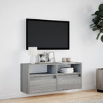 Szürke sonoma színű fali TV-szekrény LED-del 100x31x45 cm 4