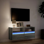 Szürke sonoma színű fali TV-szekrény LED-del 100x31x45 cm 5