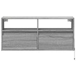 Szürke sonoma színű fali TV-szekrény LED-del 100x31x45 cm 6