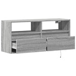 Szürke sonoma színű fali TV-szekrény LED-del 100x31x45 cm 9