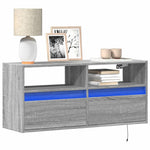 Szürke sonoma színű fali TV-szekrény LED-del 100x31x45 cm