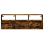 Füstös tölgy színű fali TV-szekrény LED-ekkel 130x31x45 cm 6