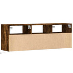 Füstös tölgy színű fali TV-szekrény LED-ekkel 130x31x45 cm 8