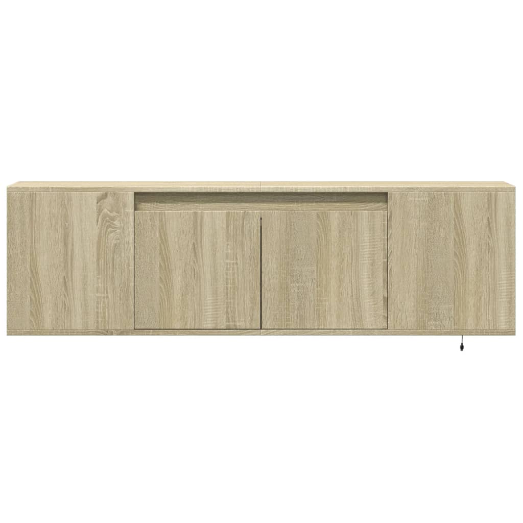 Sonoma tölgy színű fali TV-szekrény LED-ekkel 135x31x39,5 cm 6