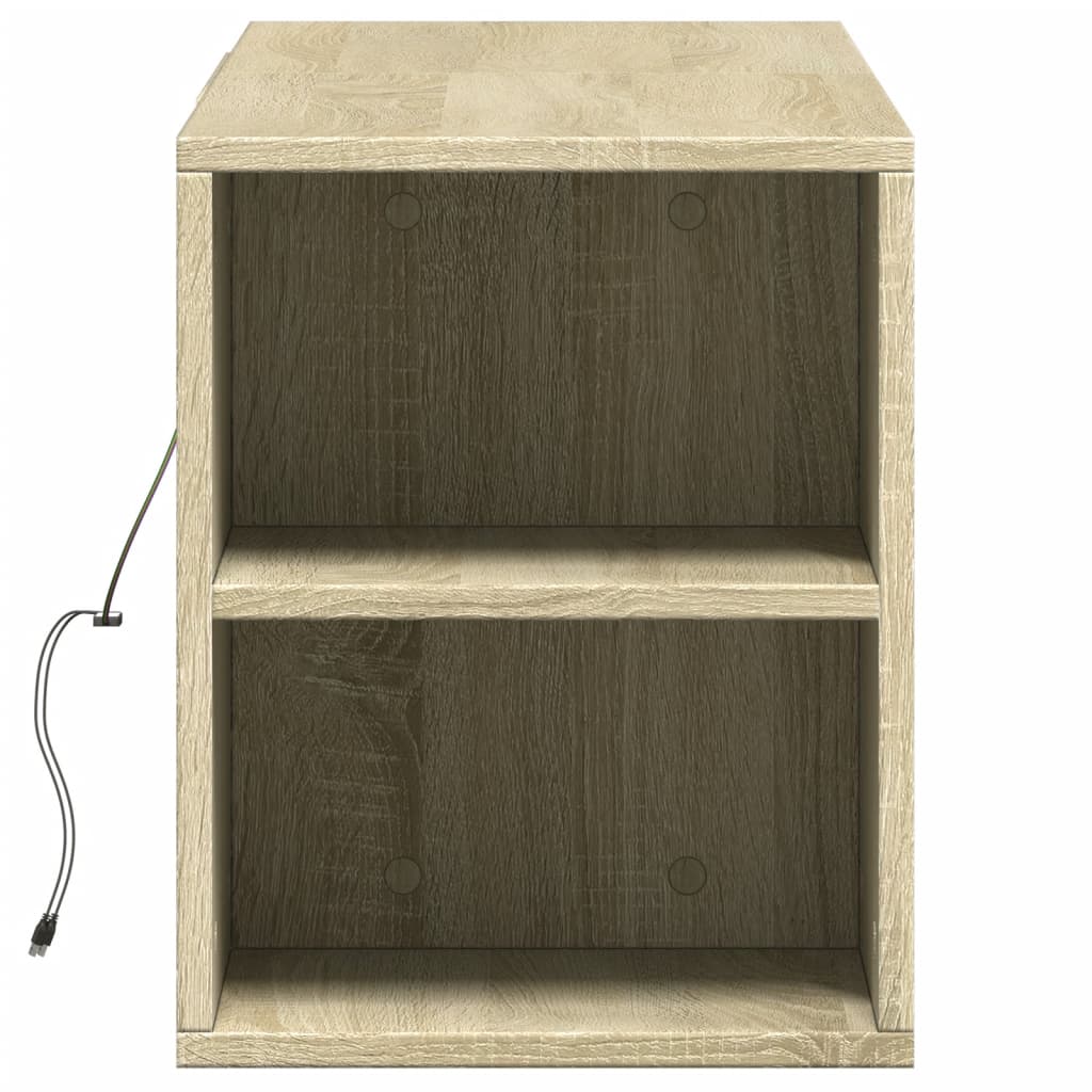 Sonoma tölgy színű fali TV-szekrény LED-ekkel 135x31x39,5 cm 7