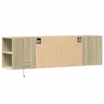 Sonoma tölgy színű fali TV-szekrény LED-ekkel 135x31x39,5 cm 8