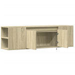 Sonoma tölgy színű fali TV-szekrény LED-ekkel 135x31x39,5 cm 9