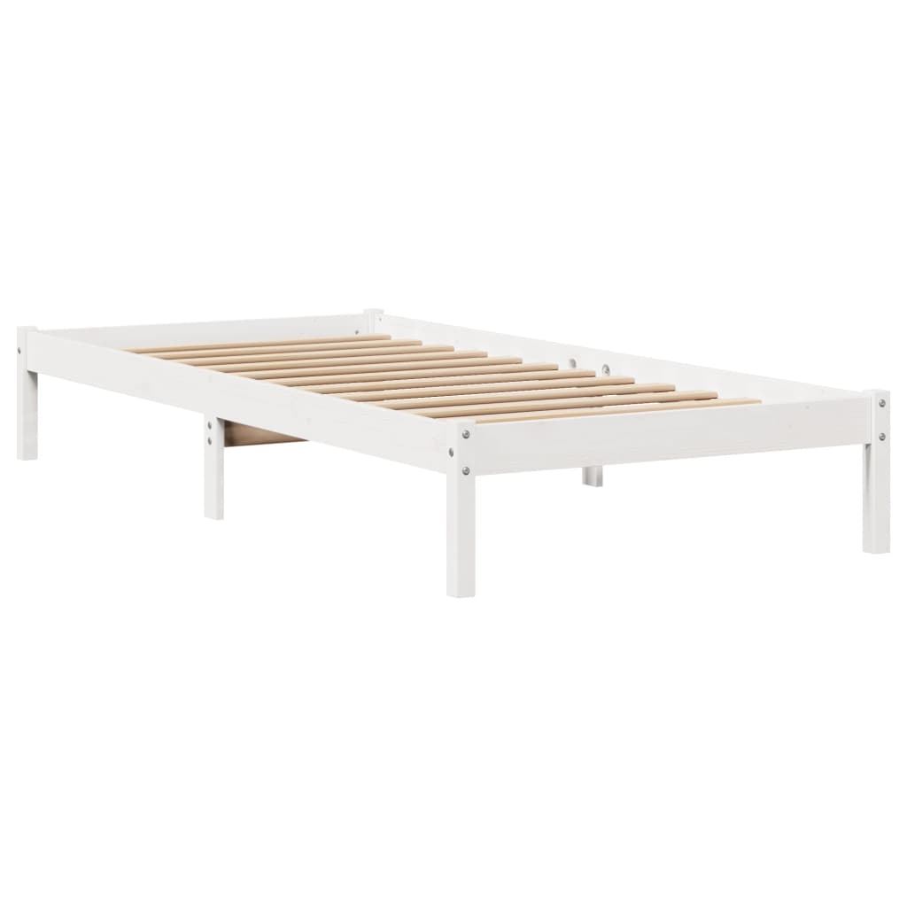 Fehér tömör fenyőfa ágy matrac nélkül 90 x 200 cm 7