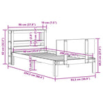 Tömör fenyőfa ágykeret fejtámlával 90 x 200 cm 12