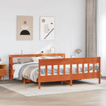 Viaszbarna tömör fenyőfa ágy matrac nélkül 180 x 200 cm
