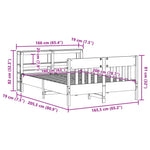 Viaszbarna tömör fenyőfa ágy matrac nélkül 160 x 200 cm 12