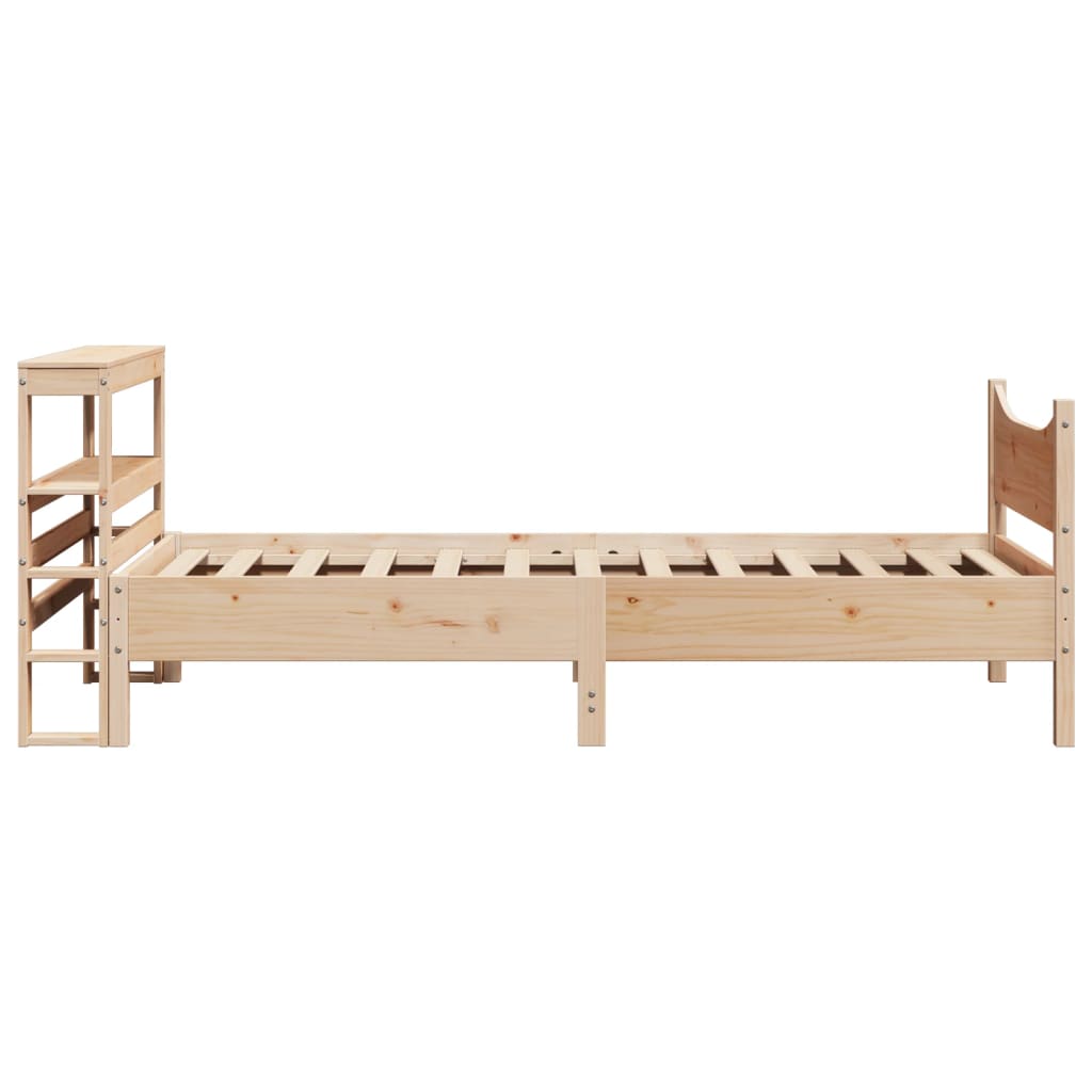 Tömör fenyőfa ágykeret fejtámlával 75 x 190 cm 7