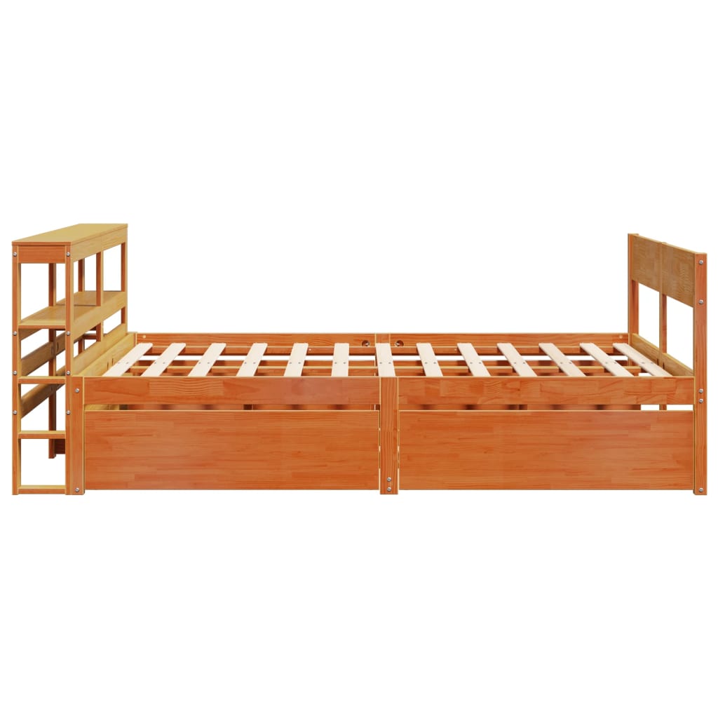 Viaszbarna tömör fenyőfa ágy matrac nélkül 120 x 200 cm 7