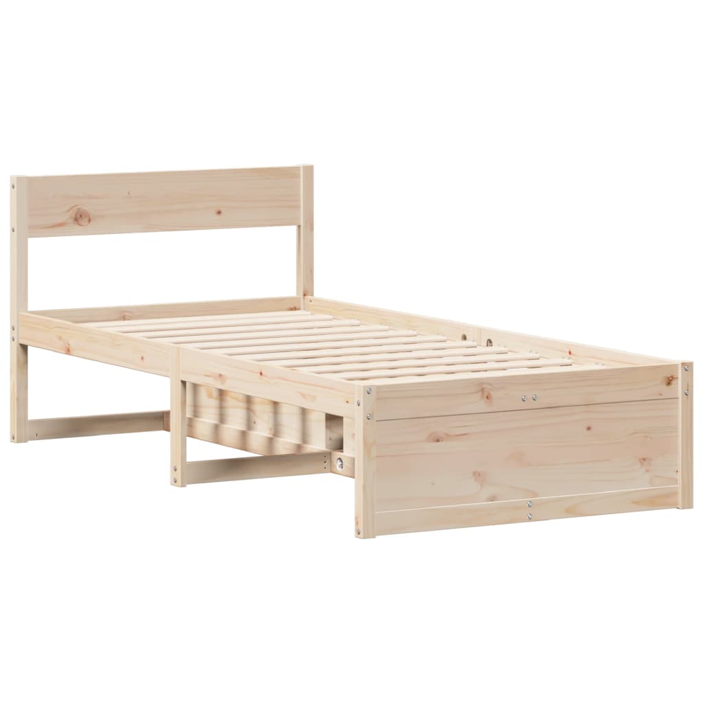Tömör fenyőfa ágy matrac nélkül 90 x 200 cm 5