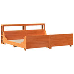 Viaszbarna tömör fenyőfa ágy matrac nélkül 200 x 200 cm 3