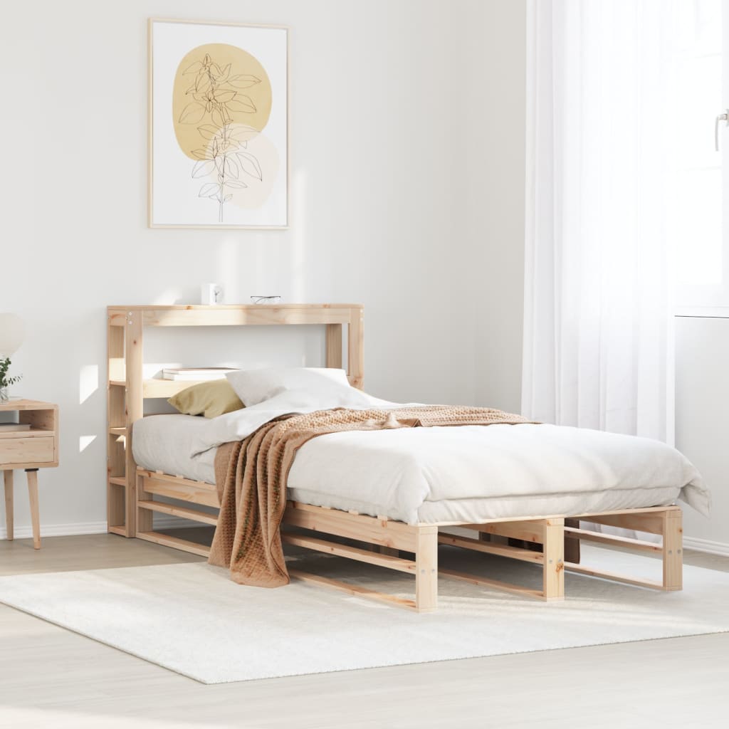 Tömör fenyőfa ágykeret matrac nélkül 90 x 190 cm