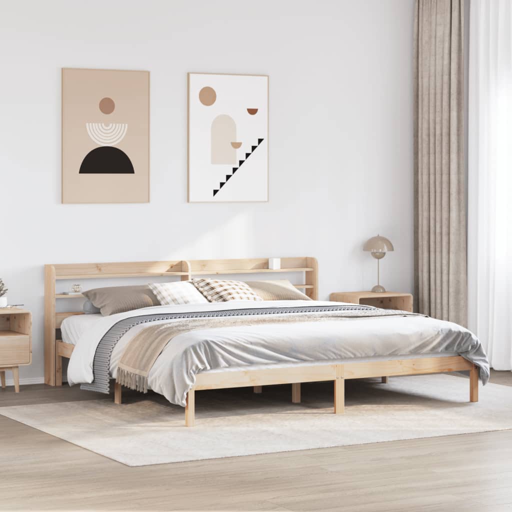 Tömör fenyőfa ágy matrac nélkül 180 x 200 cm