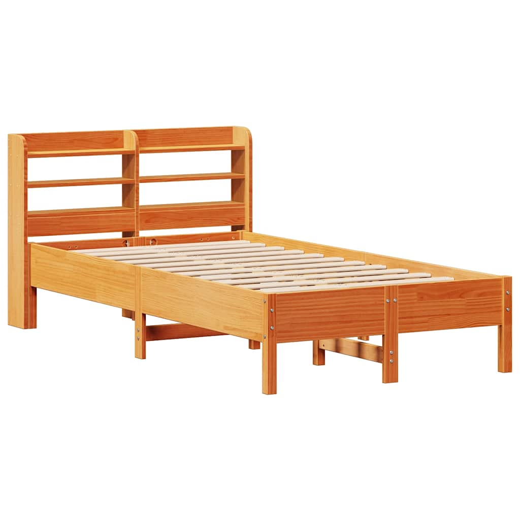 Viaszbarna tömör fenyőfa ágy matrac nélkül 100 x 200 cm 3