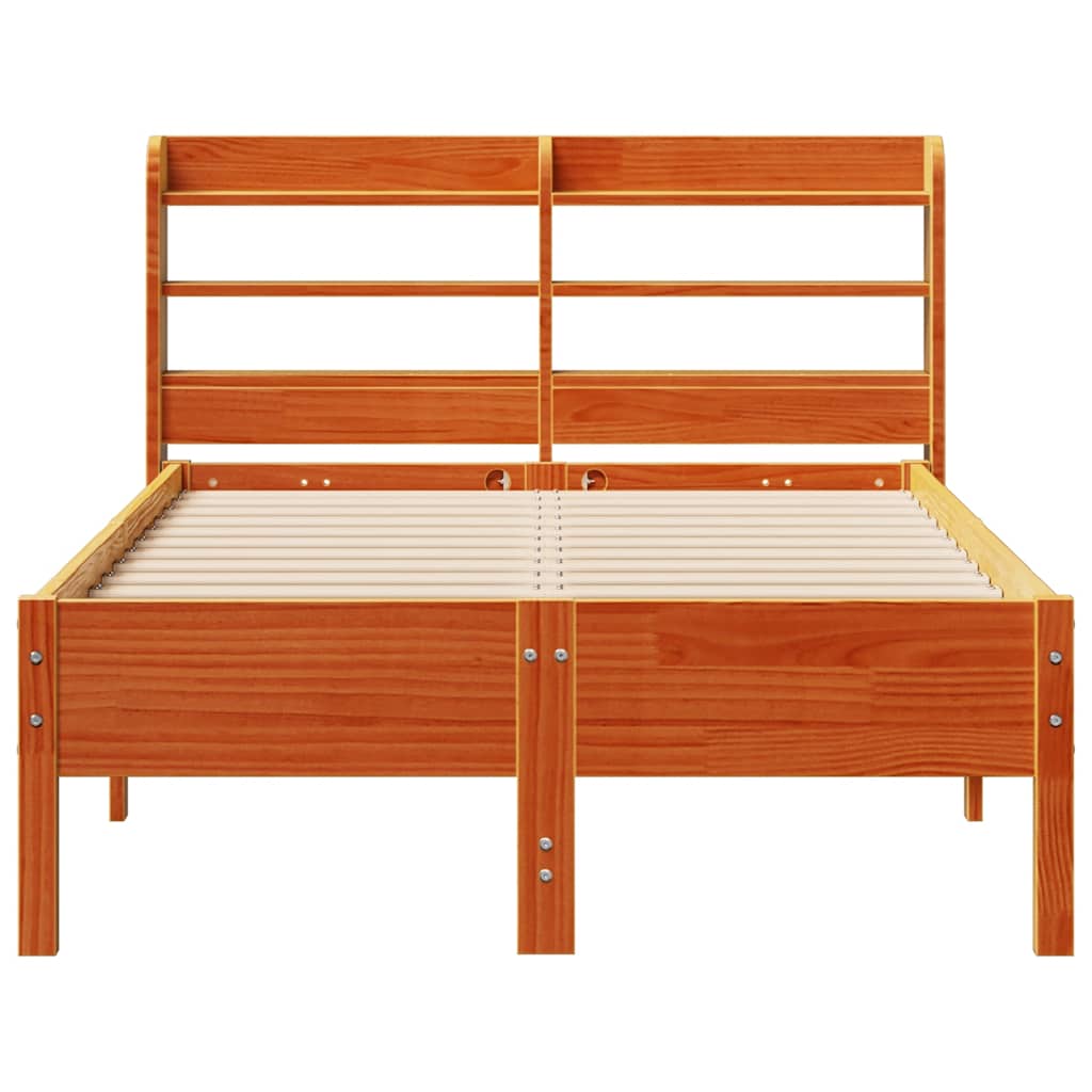 Viaszbarna tömör fenyőfa ágy matrac nélkül 100 x 200 cm 4